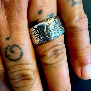 COPY - Men silver ring clocks and colours size 9 men .